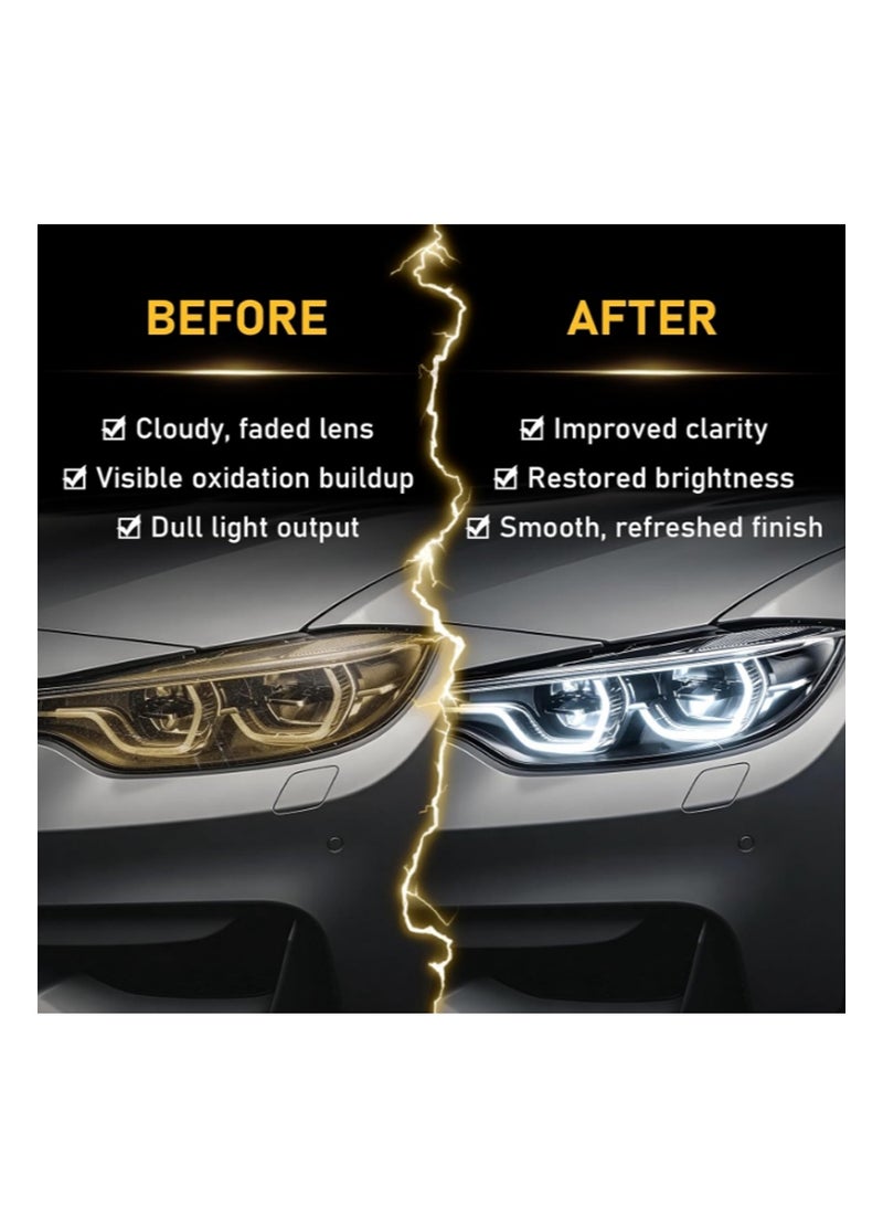 OGAS Headlight Restoration Wipes，a Headlight Restoration Kit That Requires No Sanding，Containing An Oxide Remover And Ceramic Coating With Uv Protection，Designed To Restore The Clarity Of Polycarbonate Lenses - Image 5