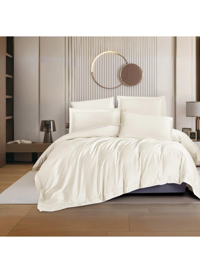 bukhamseen Luxury Cotton Hotel Quilted Bed sheet set, with 300 Thread Count 7 Pieces (stiched filling) Alfaisaliea - Image 1