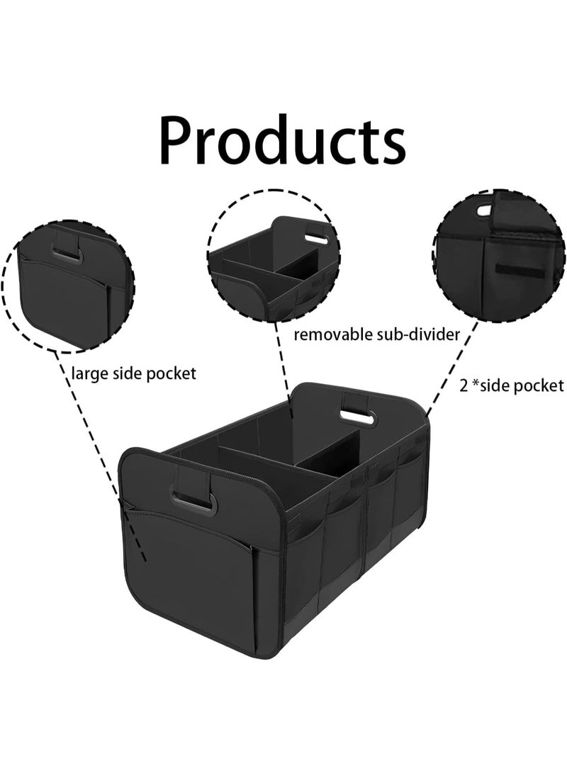 Kawkab Car trunk storage box, foldable, waterproof, high-quality Oxford fabric cargo storage, multi-compartment foldable trunk grocery storage box, universal car accessory for SUVs, trucks, and sedans. - Image 4