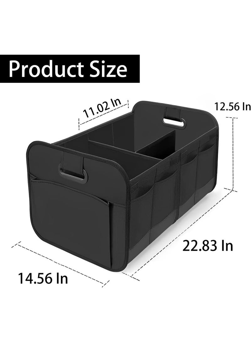 Kawkab Car trunk storage box, foldable, waterproof, high-quality Oxford fabric cargo storage, multi-compartment foldable trunk grocery storage box, universal car accessory for SUVs, trucks, and sedans. - Image 2