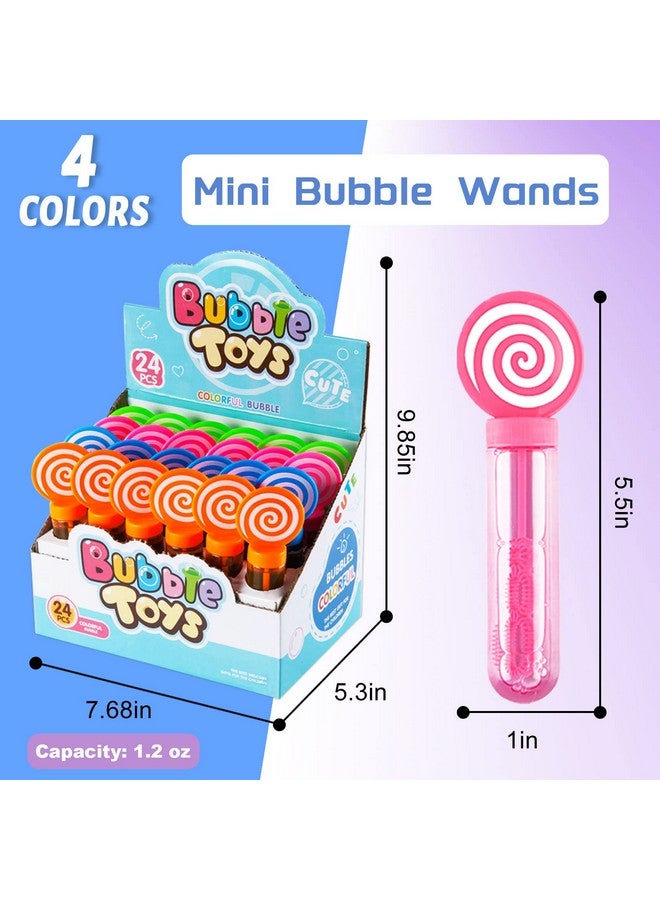JOYYPOP 24 Pack Mini Bubble Wands Set 4 Colors for Kids Party Favors Bubble Wands Summer Gifts for Boys Girls Themed Birthday Party - Image 2