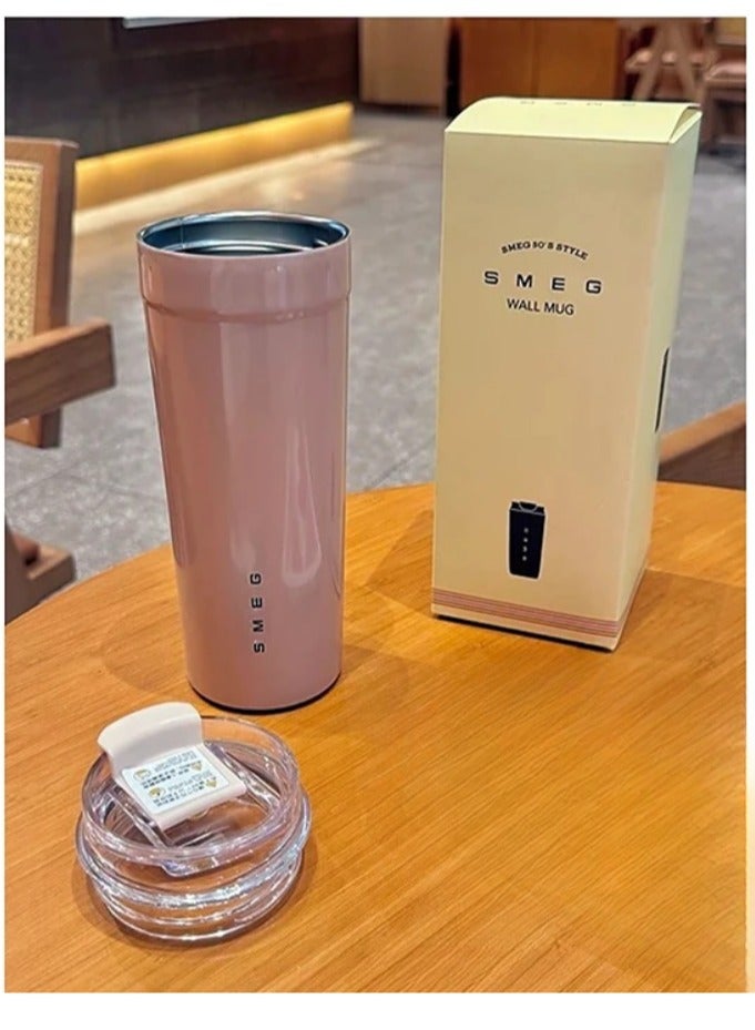 smeg SMEG 550ml Stainless Steel Tumbler - Premium 316 Food-Grade Vacuum Insulation Travel coffee thermos pink - Image 3