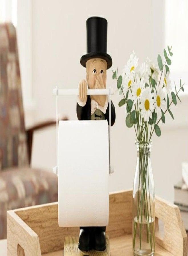 KH866 Funny Gentleman Shape Toilet Butler Statue - Resin Boy Holding Nose Figures Tissue Holder Bathroom Paper Modern Sculptures Home Decor for Shelf Table Desk - Image 3