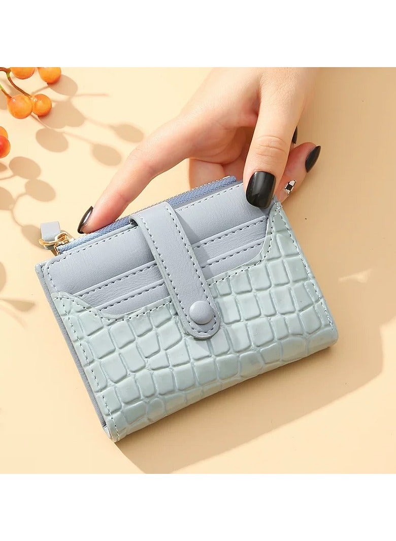 HIHILOOK Zipper leather coin purse credit card holder small women's wallet with stylish texture pattern - Image 2
