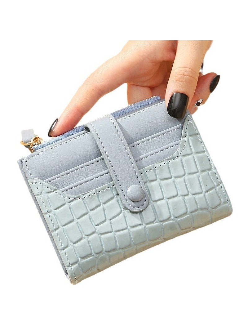 HIHILOOK Zipper leather coin purse credit card holder small women's wallet with stylish texture pattern - Image 1