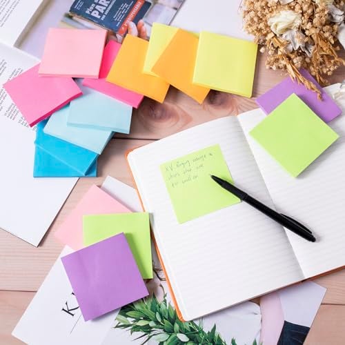 Kozerite (16 Pack) Sticky Notes 3x3, Self-Stick Pads Bright Colors Sticky Note, Recyclable, Easy to Stick for Home, Office, Notebook - Image 3