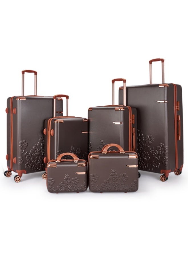 LIIMRA A travel bag set consisting of 6 luggage bags Brown color, size 32"/28"/24"/20"/15"/12 inches  - Image 1