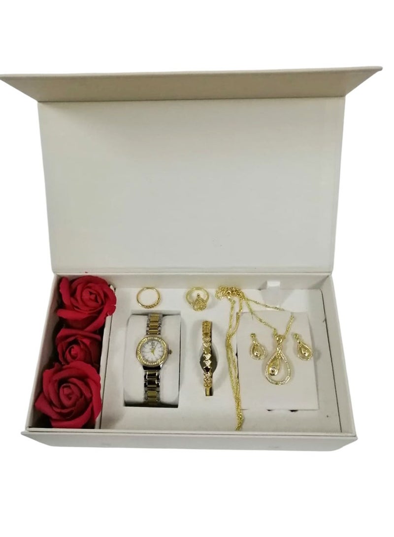 MOUNT ROYALE women's gift set consisting of a wristwatch, bracelet, necklace, ring, and earrings - Image 2