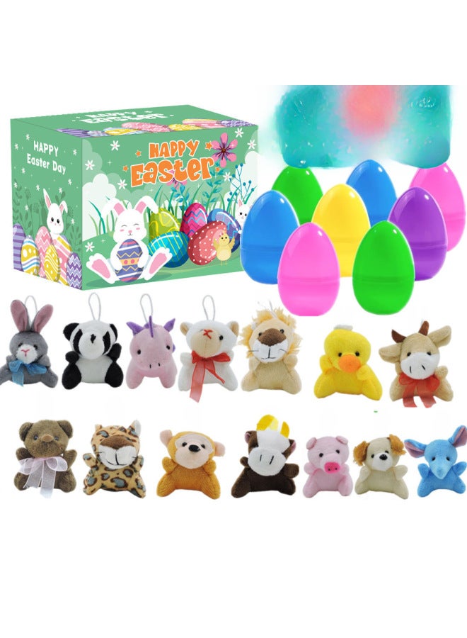 Easter Eggs Printed Painted Plastic Openable Eggs Diy Party Favors Toy Set Educational Fun For Kids-Color:SH-F12(12 Colored Eggs 12 Animals) Random PE Bag - Image 2