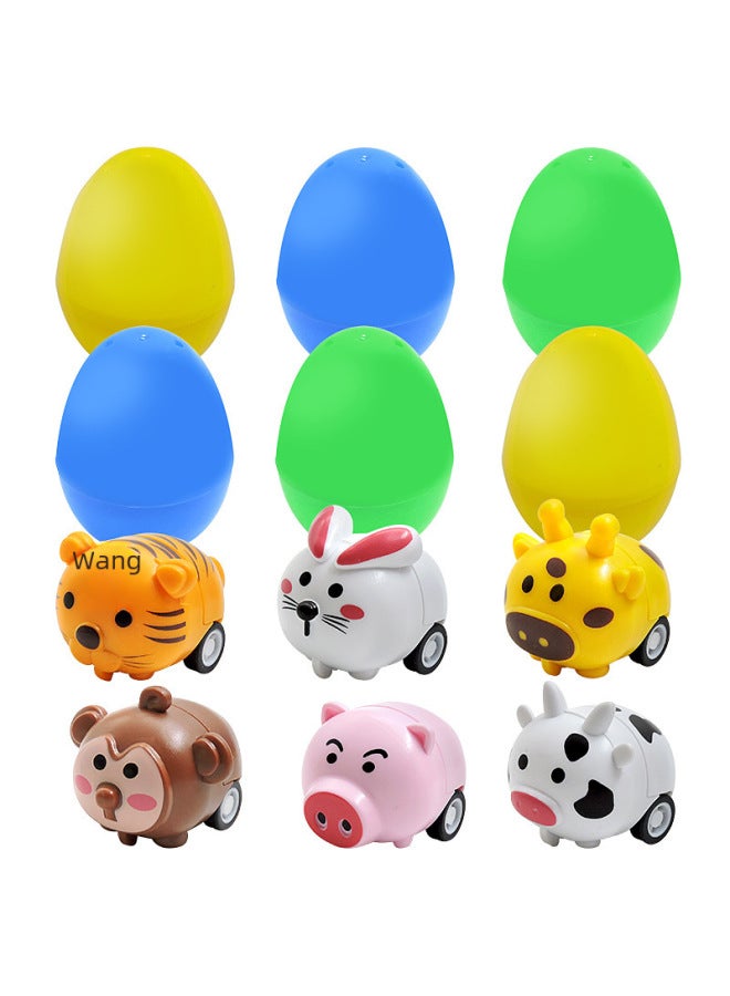 Easter Eggs Printed Painted Plastic Openable Eggs Diy Party Favors Toy Set Educational Fun For Kids-Color:SH-F12(12 Colored Eggs 12 Animals) Random PE Bag - Image 5