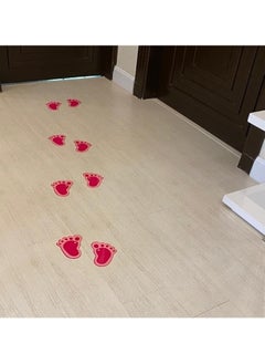 Generic Bright-Colored Floor Guidance Stickers - 5 Steps (10 Stickers) - Pink​  - Image 1