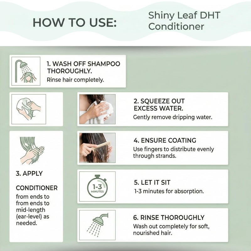 Shiny Leaf بلسم مانع DHT بزيت أوراق إكليل الجبل لنمو الشعر، شعر أكثر نعومة وسلاسة، خالي من البارابين والكبريتات، 16 أونصة - Image 4