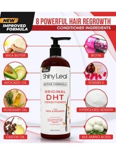 Shiny Leaf DHT Blocker Conditioner with Rosemary Leaf Oil for Hair Growth, Softer & Smoother Hair, Paraben & Sulfate Free, 16 oz  - Image 2