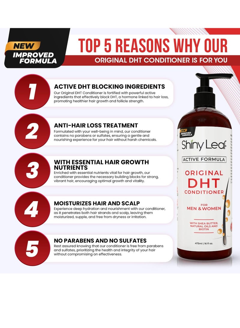 Shiny Leaf DHT Blocker Conditioner with Rosemary Leaf Oil for Hair Growth, Softer & Smoother Hair, Paraben & Sulfate Free, 16 oz  - Image 4