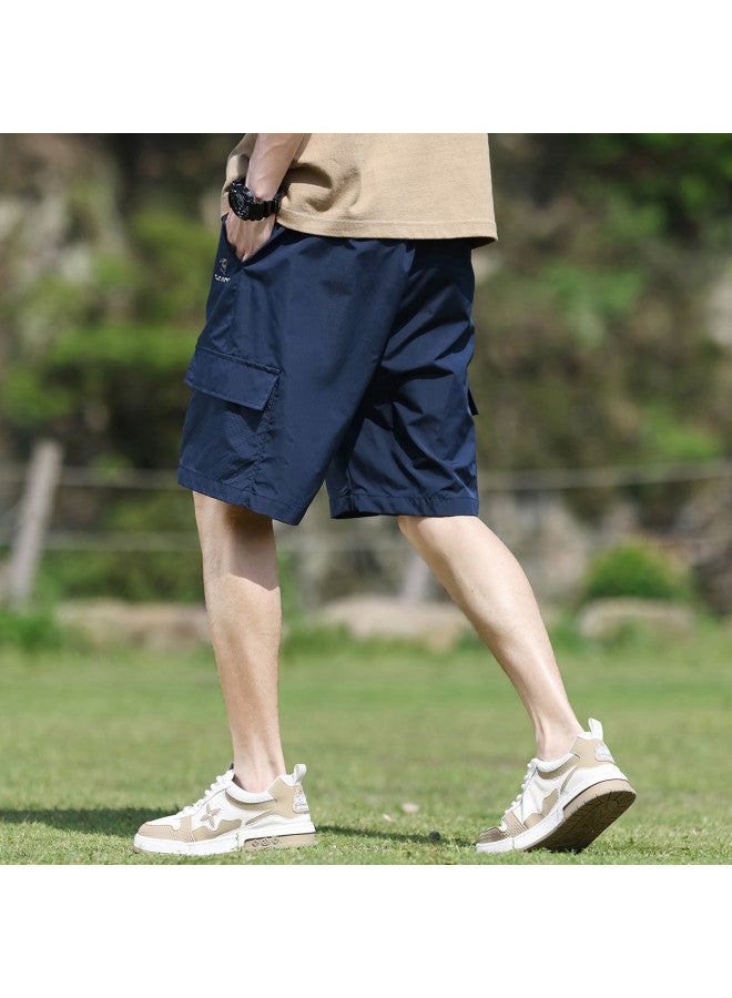 Tucano Men's Work Shorts Summer Lightweight Drawstring 5-pocket Cargo Shorts Comfortable Breathable Solid Color Trendy Versatile Casual Pants - Image 5