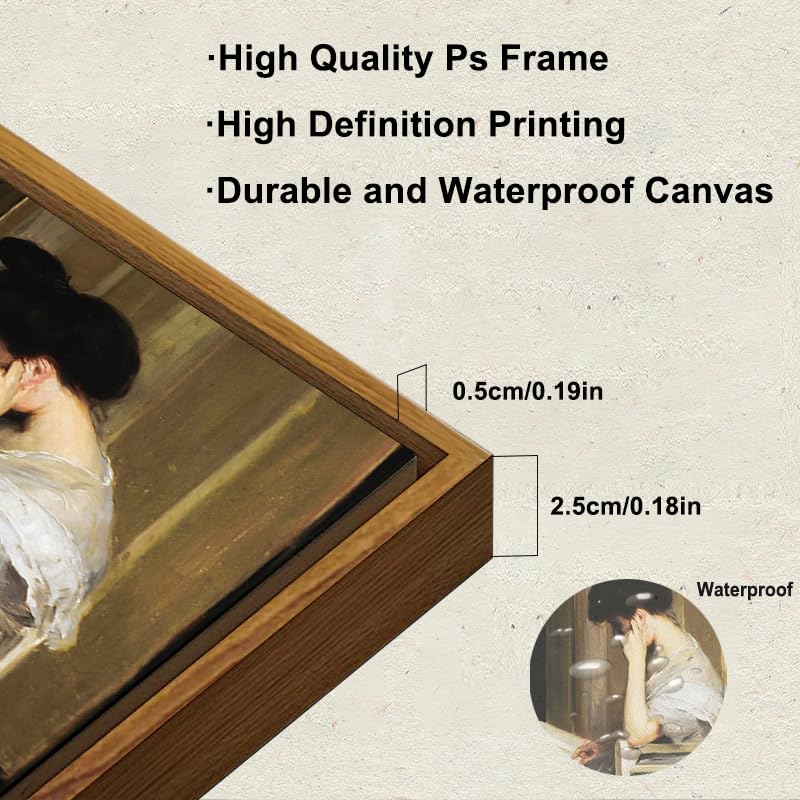 KBKBART خمر ديكور الجدار الفن طباعة لوحة قماش مؤطرة الجدار الفن في منتصف القرن سيدة النساء الكلاسيكية اللوحة صورة عتيقة بورتريه أوروبية ديكور لجدار غرفة نوم الحمام جدار الفن (8 "x10" ") - Image 3