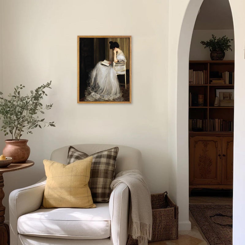 KBKBART خمر ديكور الجدار الفن طباعة لوحة قماش مؤطرة الجدار الفن في منتصف القرن سيدة النساء الكلاسيكية اللوحة صورة عتيقة بورتريه أوروبية ديكور لجدار غرفة نوم الحمام جدار الفن (8 "x10" ") - Image 4