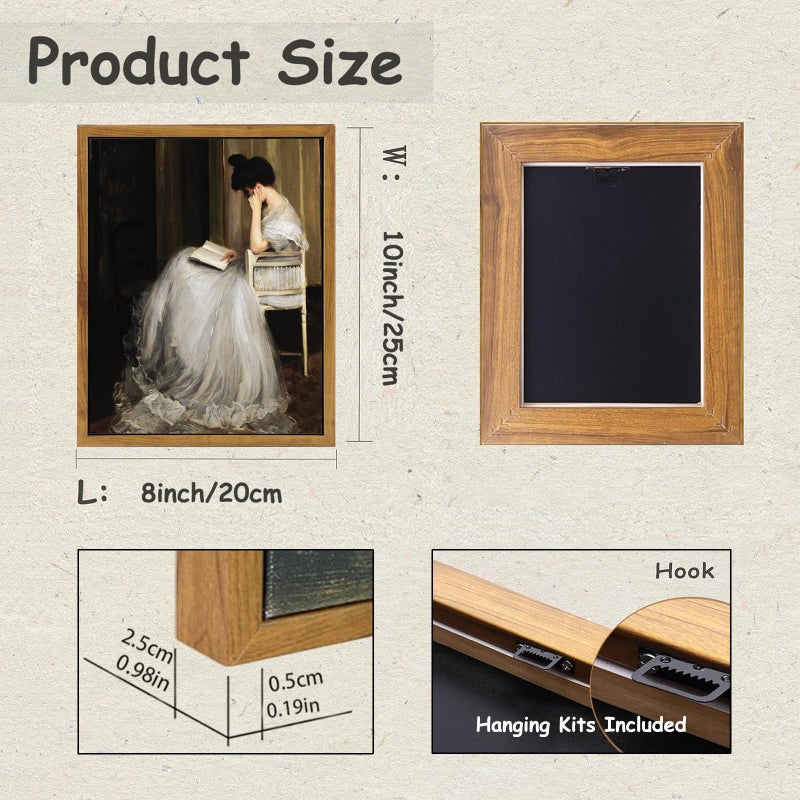 KBKBART خمر ديكور الجدار الفن طباعة لوحة قماش مؤطرة الجدار الفن في منتصف القرن سيدة النساء الكلاسيكية اللوحة صورة عتيقة بورتريه أوروبية ديكور لجدار غرفة نوم الحمام جدار الفن (8 "x10" ") - Image 2