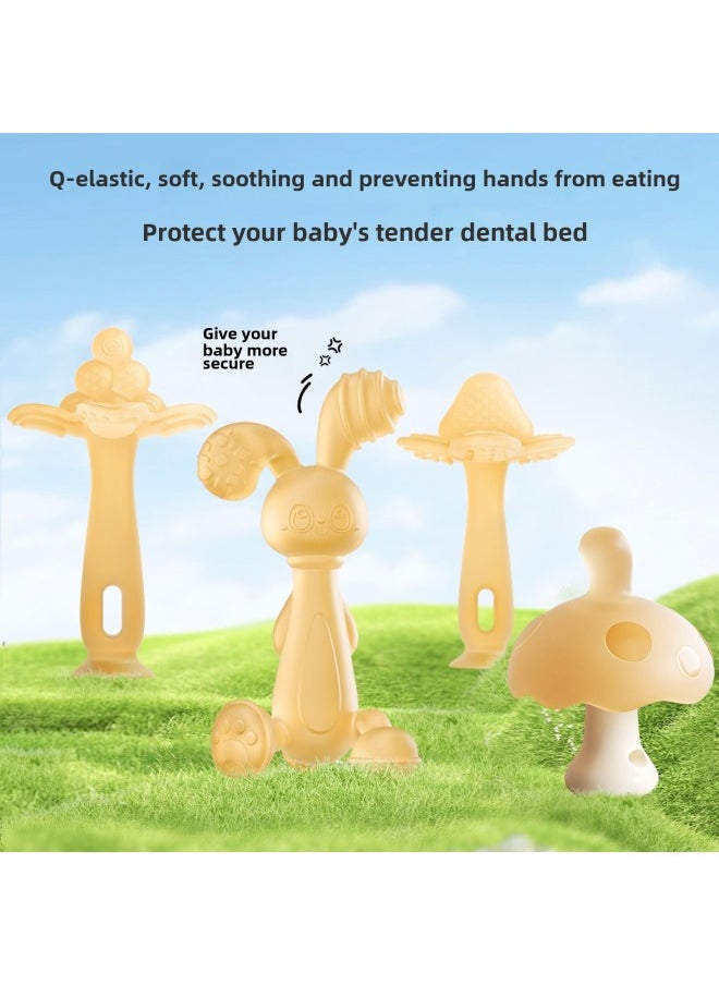 Generic - Baby Bunny Silicone Teether Baby Teething Soothing Teether Stick Anti-eating Hand Artifact Bite Toy-Color:Forest Rabbit [Storage Box Anti-drop Chain]] - Image 1