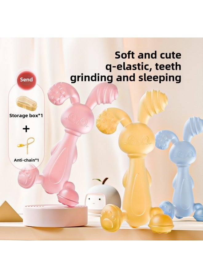 Generic - Baby Bunny Silicone Teether Baby Teething Soothing Teether Stick Anti-eating Hand Artifact Bite Toy-Color:Forest Rabbit [Storage Box Anti-drop Chain]] - Image 1