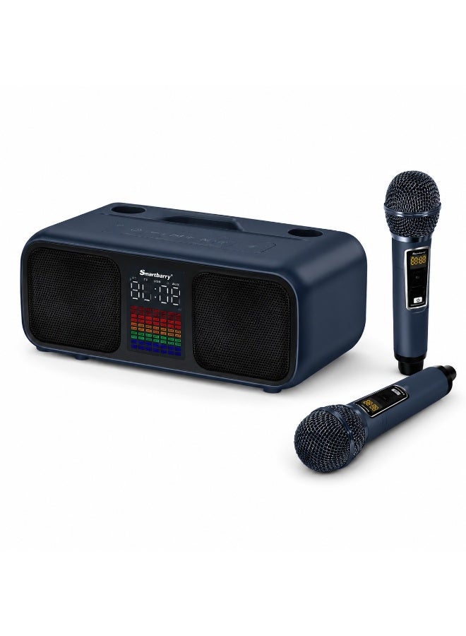 Smartbarry Wireless S39 Pro Karaoke Speaker with 2 Microphones, Portable Bluetooth Speaker with RGB Lights, Deep Bass Audio, USB/TF Support, Rechargeable Home Party Entertainment System - Image 1