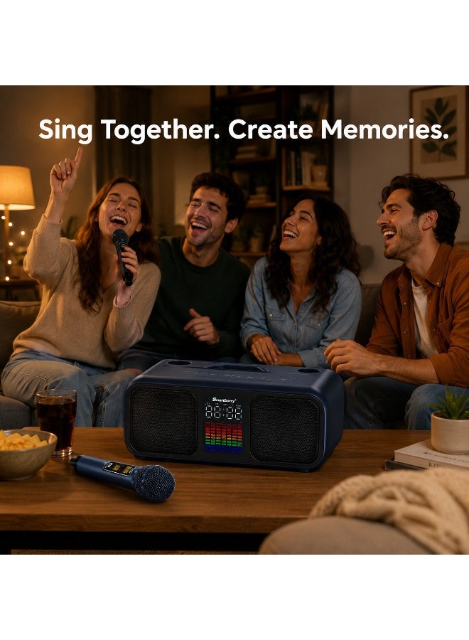 Smartbarry Wireless S39 Pro Karaoke Speaker with 2 Microphones, Portable Bluetooth Speaker with RGB Lights, Deep Bass Audio, USB/TF Support, Rechargeable Home Party Entertainment System - Image 4