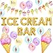Roaring Good Time Ice Cream Bar Supplies Decoration Sign Ice Cream Birthday Decoration Sundae Funday Decorationfor Summer Birthday Party Supplies Baby Shower Classroom - Image 3