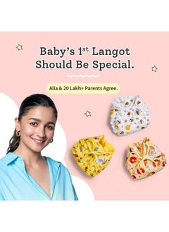 Superbottoms Dry Feel Padded Langot For Unisex Baby Pack Of 3 Cotton Langot ;Cloth Nappy ;Langot With Gentle Elastics & A Superdryfeel Layer On Top (Sweet Tooth Collection Size 0 (Fits 05 Kg))  - Image 3