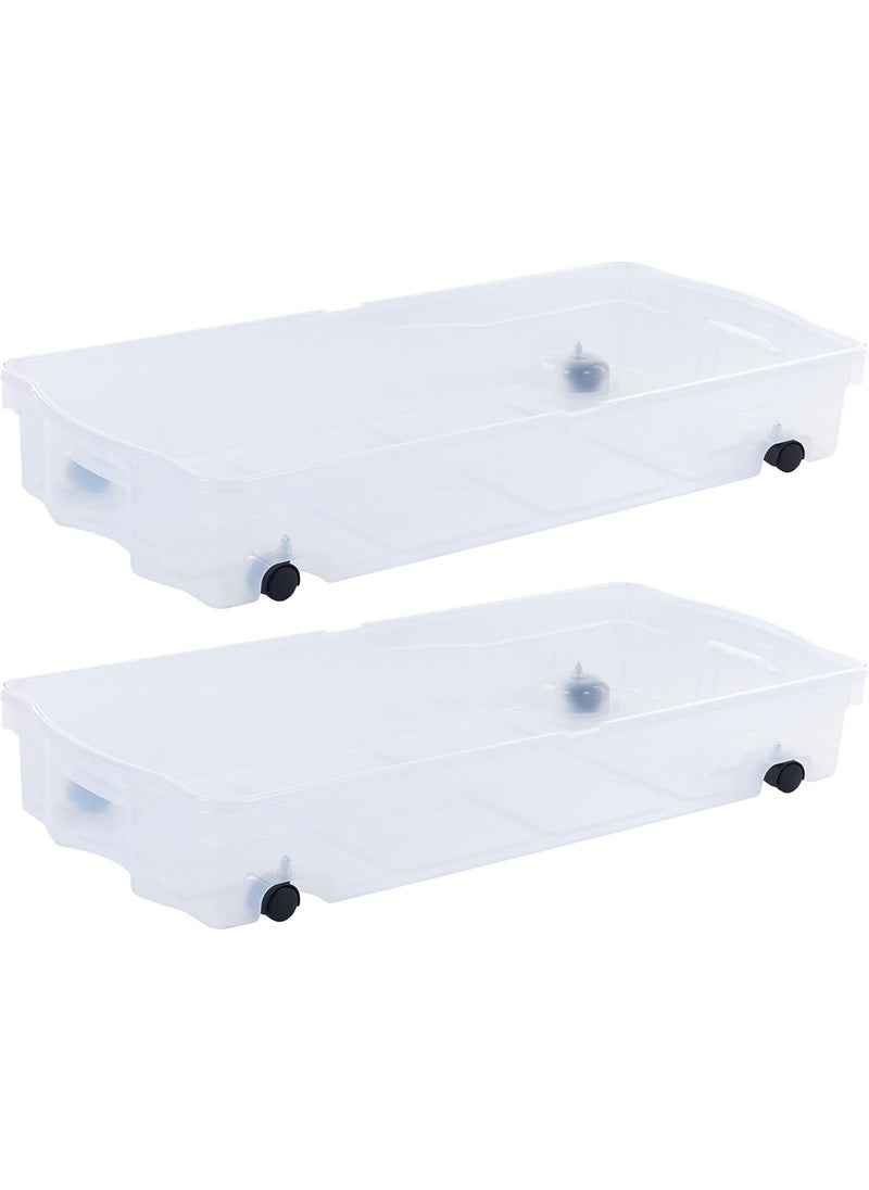 Rubbermaid - Rubbermaid Cleverstore Under the Bed 70 Qt Wheeled 2Pack Clear Storage Bins with Latching Lids Stackable BPAFree Made in USA - Image 1