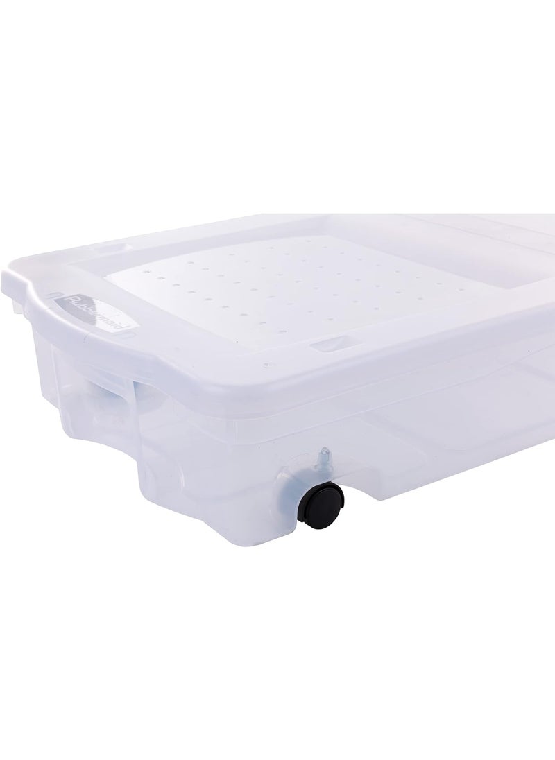 Rubbermaid - Rubbermaid Cleverstore Under the Bed 70 Qt Wheeled 2Pack Clear Storage Bins with Latching Lids Stackable BPAFree Made in USA - Image 1