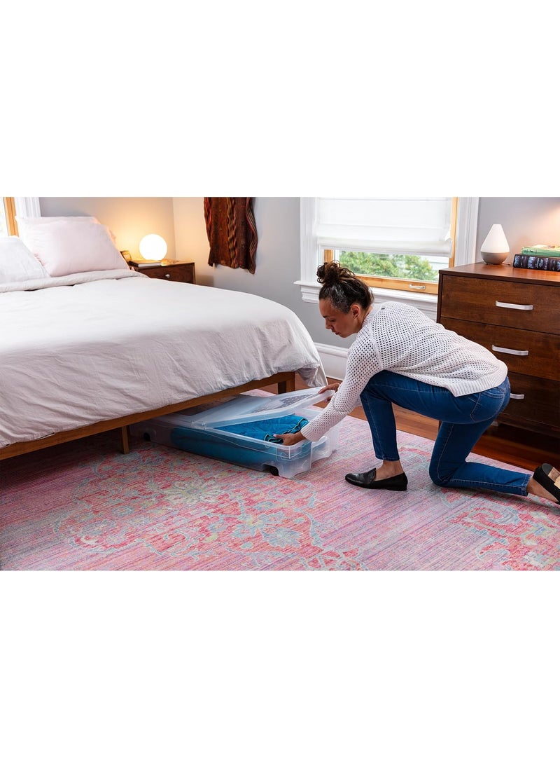 Rubbermaid - Rubbermaid Cleverstore Under the Bed 70 Qt Wheeled 2Pack Clear Storage Bins with Latching Lids Stackable BPAFree Made in USA - Image 1