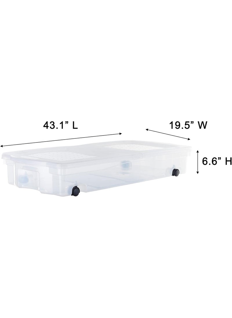 Rubbermaid - Rubbermaid Cleverstore Under the Bed 70 Qt Wheeled 2Pack Clear Storage Bins with Latching Lids Stackable BPAFree Made in USA - Image 1