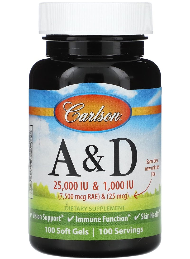 Vitamin A & D, 100 Soft Gels