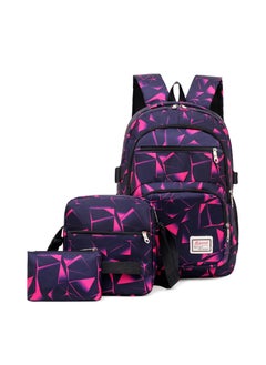 Waterproof 900D Floral Backpack Set Fashion Rose Red
