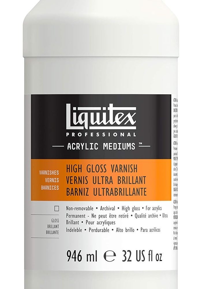 Liquitex ورنيش ليوكيتكس الاحترافي بلمعان عالي - 32 أونصة سائلة (946 مل) - وسط أكريليك غير سام لحماية الأعمال الفنية - Image 1