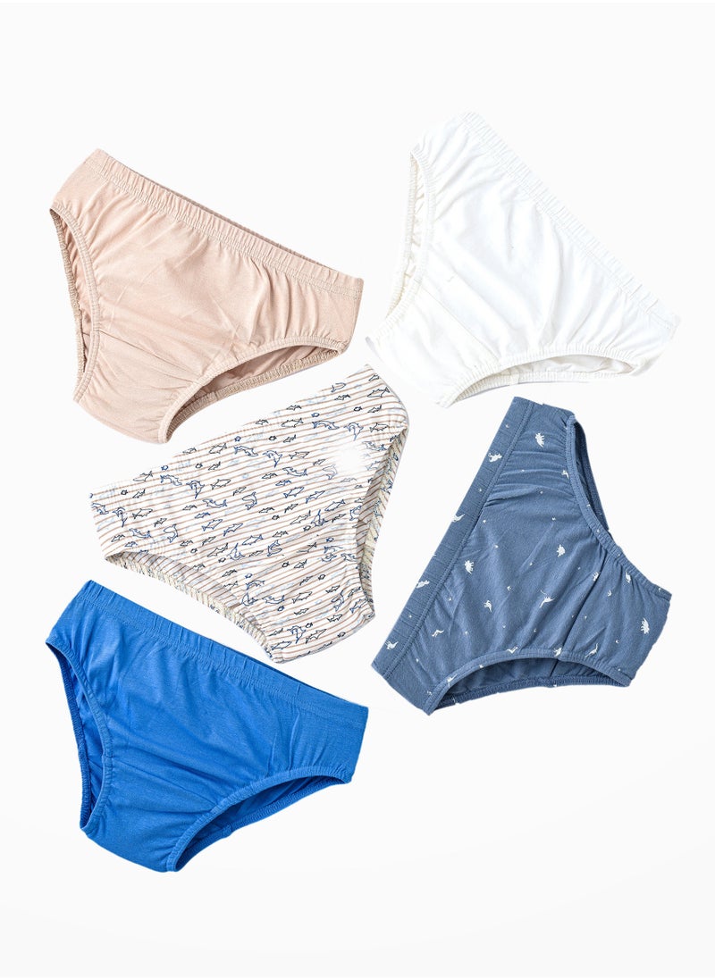 JAM 5 Pack Boys Briefs 95% Cotton 5% Elastane, Soft and Comfortable Underwear for Boys  - Image 1