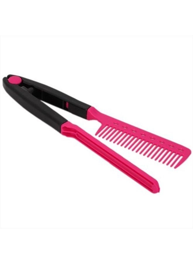 Wendy Mall DIY Salon Hair Brush Combs Hairdressing Styling Hair Straightener V Shaped Straight Comb (Pink)  - Image 3