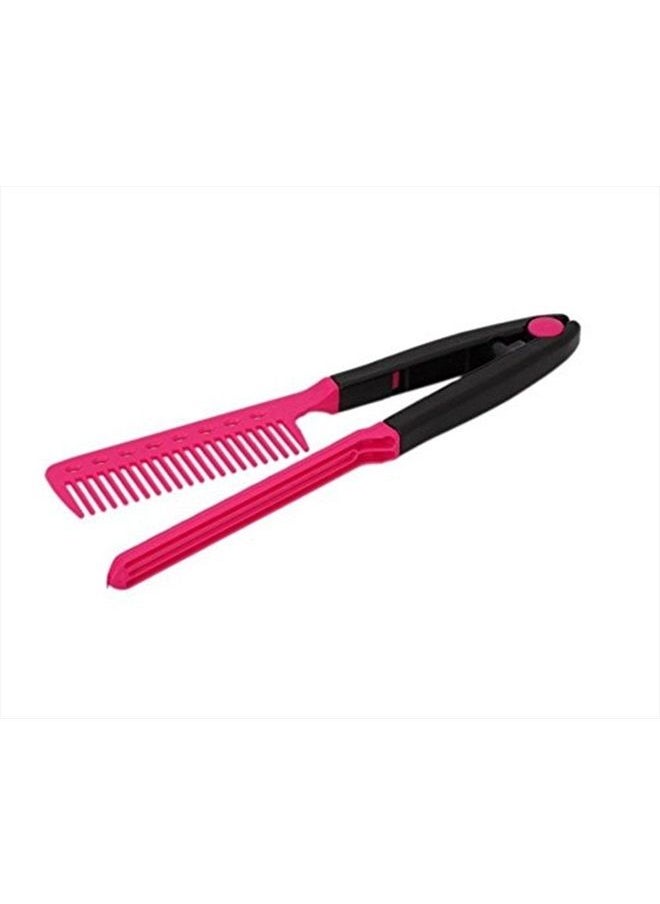 Wendy Mall DIY Salon Hair Brush Combs Hairdressing Styling Hair Straightener V Shaped Straight Comb (Pink)  - Image 2