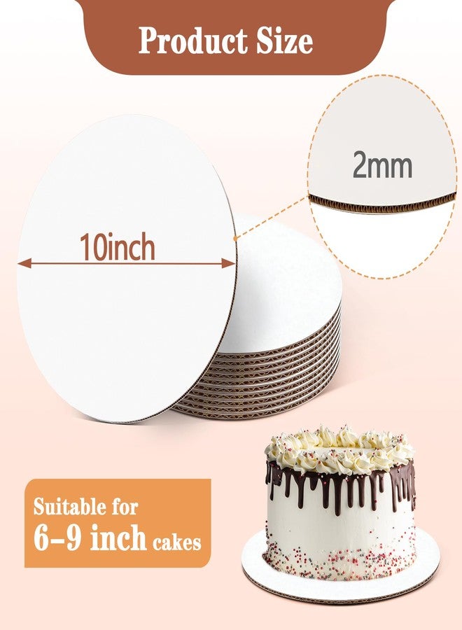 Demiwise 25PCS 10 Inch Round Cake Boards, Food-Grade Greaseproof Cardboard Cake Rounds, Thin and Sturdy Cake Circles for Wedding Birthday Party Cakes & Pastries - Image 2