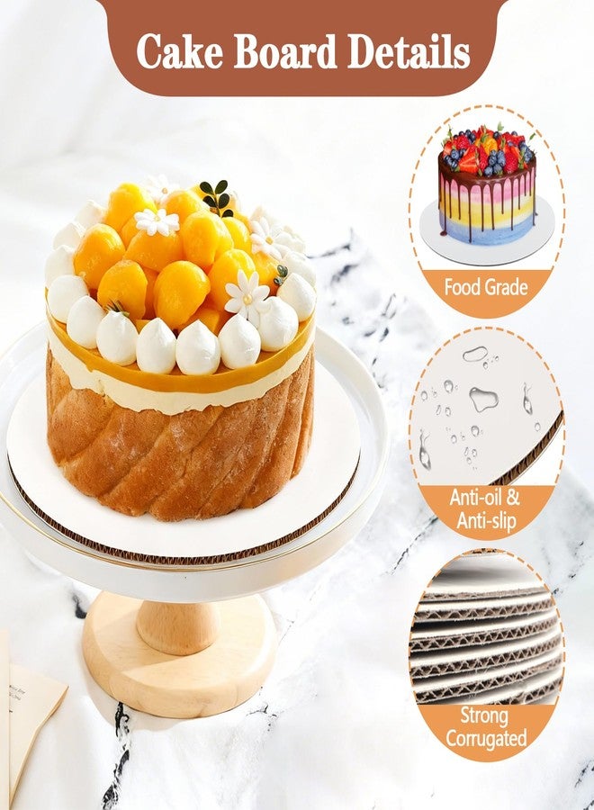 Demiwise 25PCS 10 Inch Round Cake Boards, Food-Grade Greaseproof Cardboard Cake Rounds, Thin and Sturdy Cake Circles for Wedding Birthday Party Cakes & Pastries - Image 3
