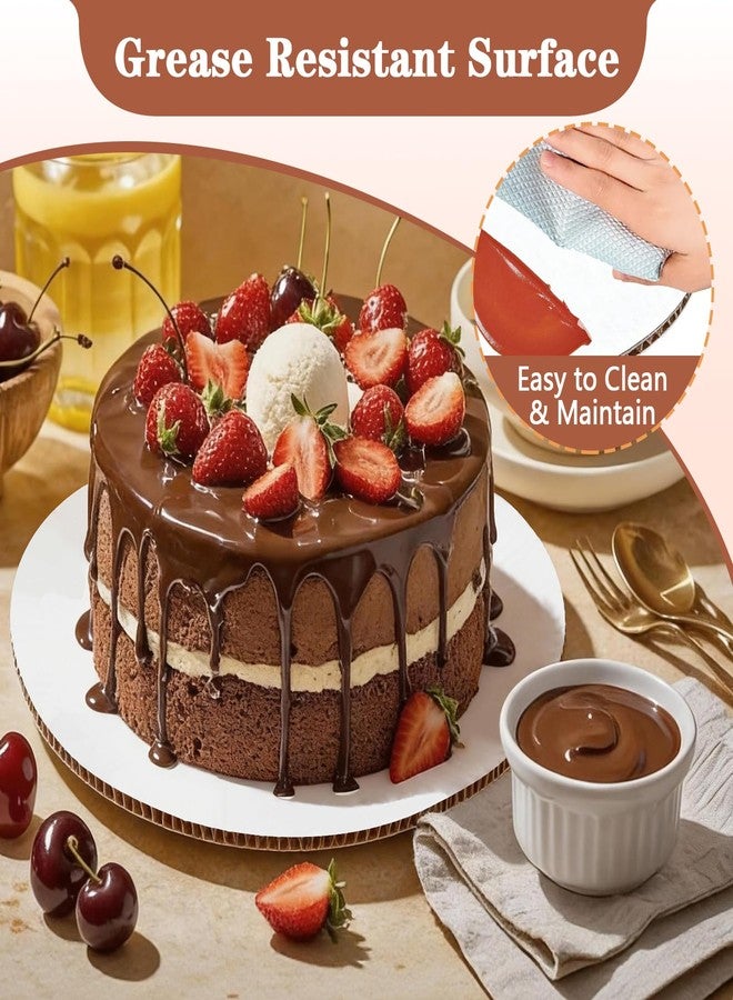 Demiwise 25PCS 10 Inch Round Cake Boards, Food-Grade Greaseproof Cardboard Cake Rounds, Thin and Sturdy Cake Circles for Wedding Birthday Party Cakes & Pastries - Image 4
