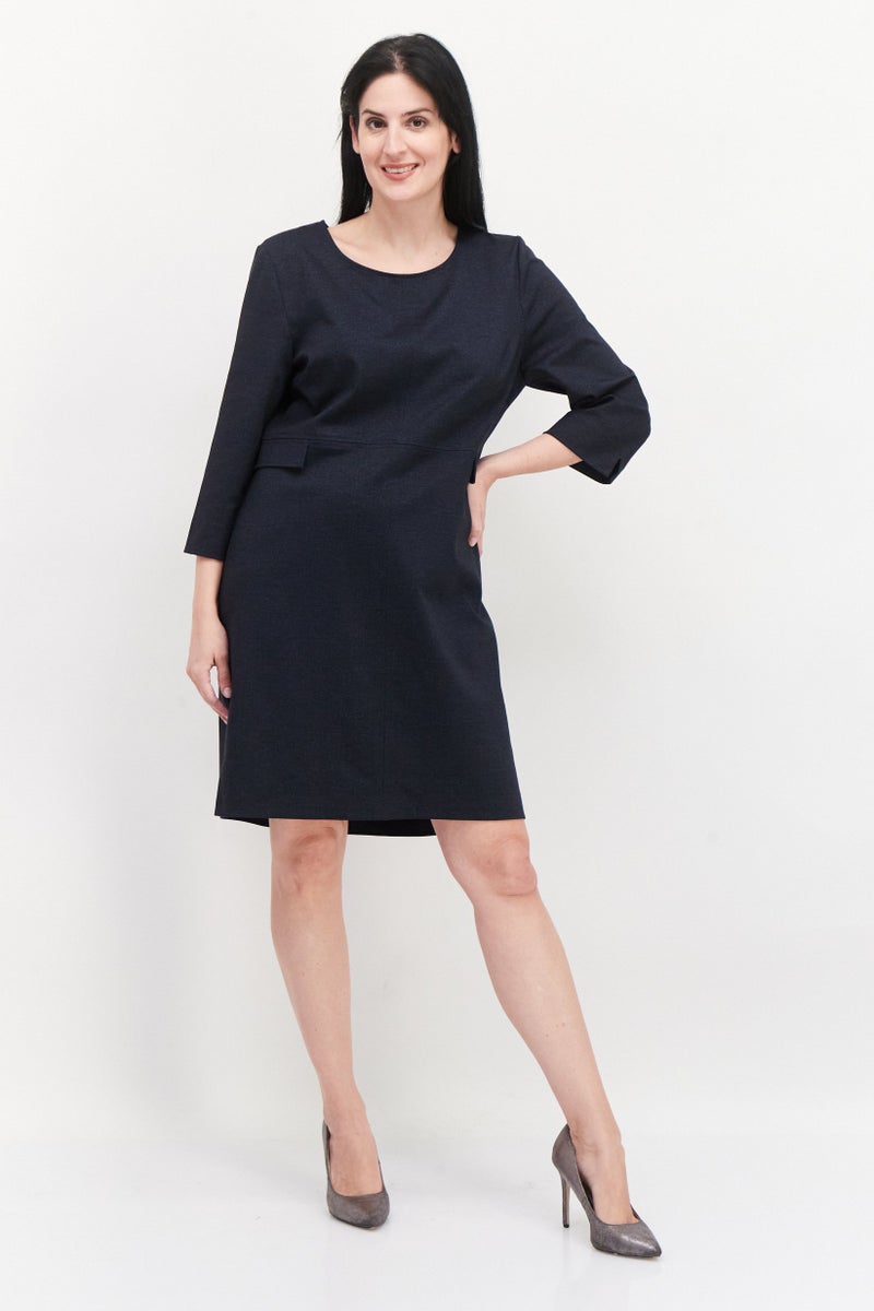 Zero Women Chambray Midi Dress, Navy - Image 4