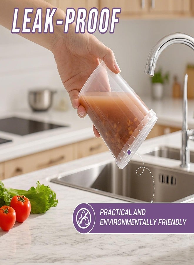 ASEVAT 24 oz 12 Pack Plastic Drink Buckets with Lids, Clear Plastic Cup with Lid, Ice Buckets for Parties, Reusable Food Grade Containers with Lids, Deli Container for Sauce, Soup - Image 4