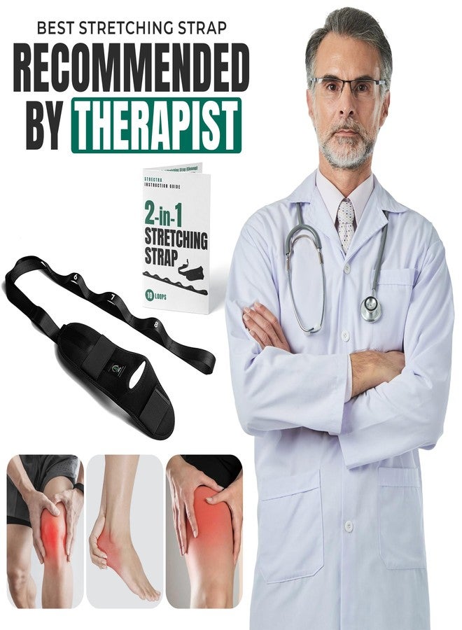 STRECTRA Stretching Strap with Loops and Detachable Foot | Non-Elastic | Leg, Calf & Hamstring Stretcher for Plantar Fasciitis, Fascia, Physical Therapy, Pain Relief, Flexibility - Image 5