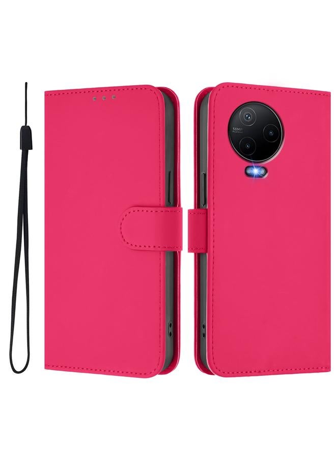 اس-توب جراب لهاتف Infinix Note 12 2023 4G مصنوع من الجلد بلون سادة مع حبل - Image 2