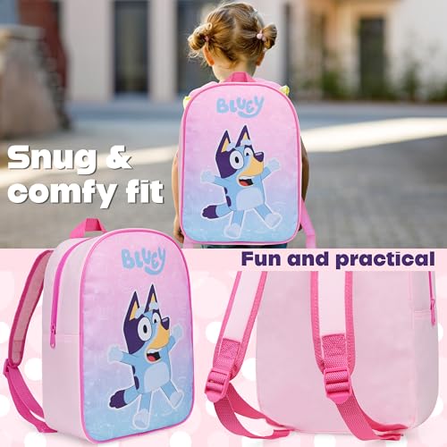 Get Trend Bluey Mini Backpack Kids Toddlers 13x9” Rucksack Kindergarten Bag Preschool Sports Travel Backpacks 3+ Gifts for Kids (Pink Bluey) - Image 4