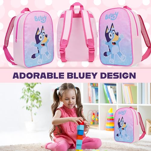 Get Trend Bluey Mini Backpack Kids Toddlers 13x9” Rucksack Kindergarten Bag Preschool Sports Travel Backpacks 3+ Gifts for Kids (Pink Bluey) - Image 2
