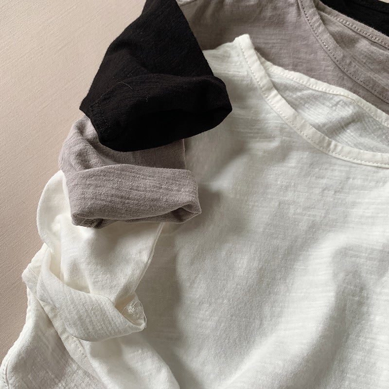 Children's Bamboo Cotton Long-sleeved T-shirt Spring and Autumn All-match Korean-style Pure Cotton Base Shirt Boys' and Girls' Baby Top Trendy Children's Wear - Image 4