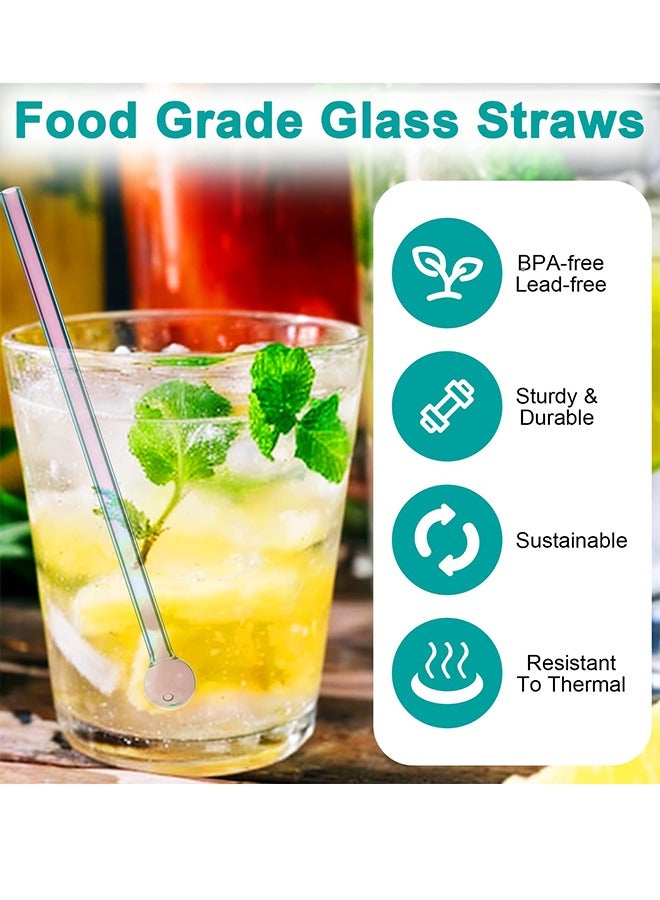 ماصة شرب زجاجية قابلة لإعادة الاستخدام باللون الوردي 20 × 0.8 × 0.8 سم مع فرشاة تنظيف للماصة - Image 5