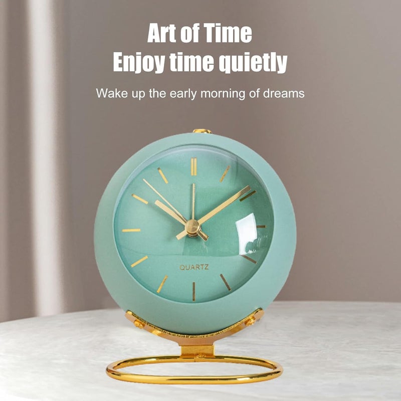 QIMIT Silent Analog Table Clock Nightstand Alarm Clock Analog Alarm Clock with Light for Rooms Table Desk Shelf Office Without Battery Small Stand - Image 3